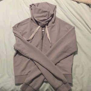 Lilac Cropped Zip-up Sweatshirt